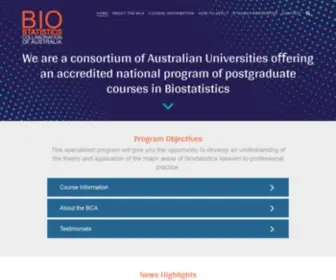 Bca.edu.au(The Biostatistics Collaboration of Australia) Screenshot