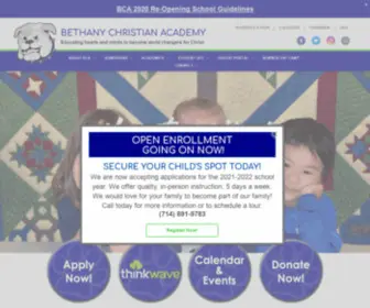 Bcaoc.org(Bethany Christian Academy) Screenshot