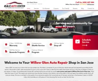 Bcautocenter.com(Willow Glen Auto Repair) Screenshot