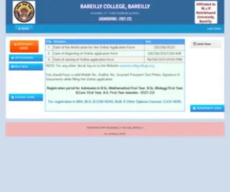 Bcbonlineadmission.com(Bareilly College) Screenshot