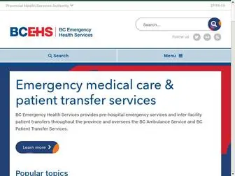 Bcehs.ca(BC Emergency Health Services) Screenshot