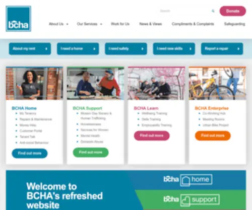 Bcha.org.uk(Working together) Screenshot