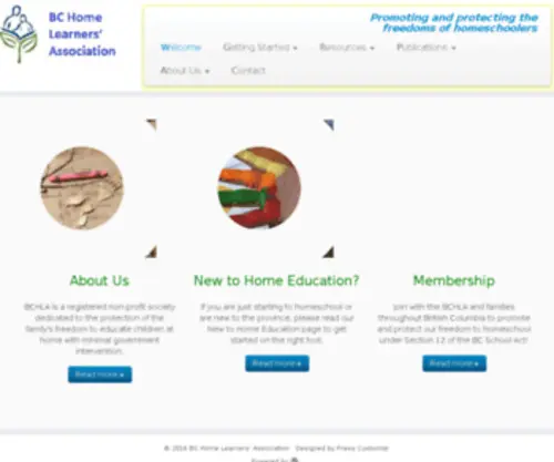 BChla.bc.ca(BC Home Learners' Association) Screenshot