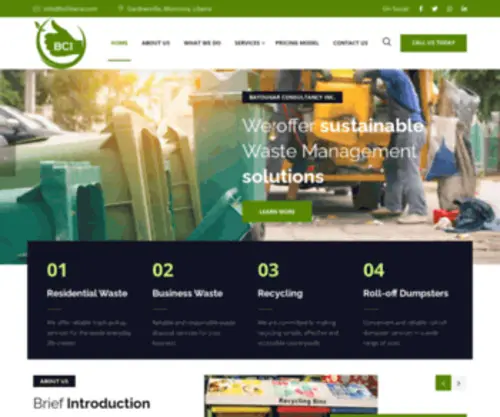 Bciliberia.com(Sustainable Waste Management Solutions) Screenshot