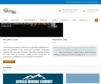 BCM.org.bw(BCM, Botswana Chamber of Mines, Mining and Exploration) Screenshot