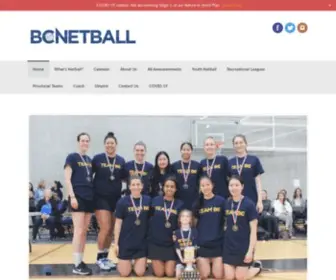 Bcnetball.ca(British Columbia Netball Association) Screenshot