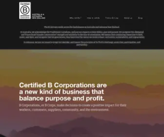 Bcorporation.com.au(B Corporation Australia & New Zealand) Screenshot