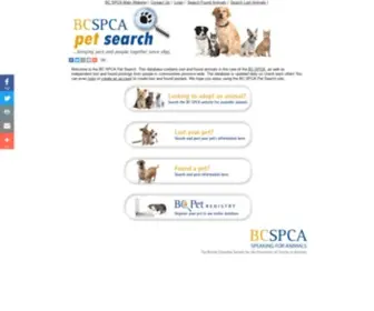 Bcpetsearch.com(Search Adoptable & Lost/Found Animals Online) Screenshot