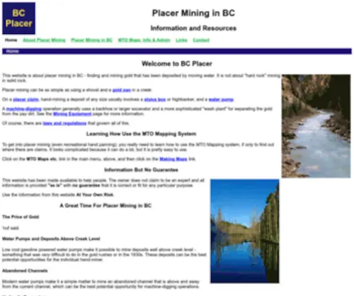 BCplacer.com(Placer Mining in BC) Screenshot