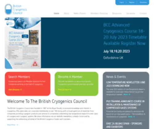 BCryo.org.uk(British Cryogenics Council) Screenshot