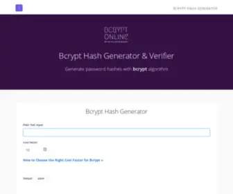 BCRYPT.online(Bcrypt Hash Generator & Verifier) Screenshot