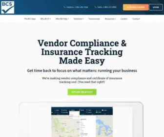 BCscoi.com(Vendor compliance & certificate of insurance tracking has never been easier. BCS) Screenshot