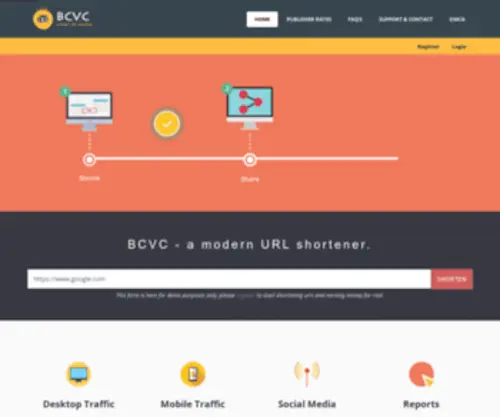 BCvcurl.info(A modern URL shortener) Screenshot