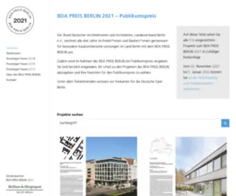Bda-Preis-Berlin.de(Bund Deutscher Architektinnen und Architekten) Screenshot