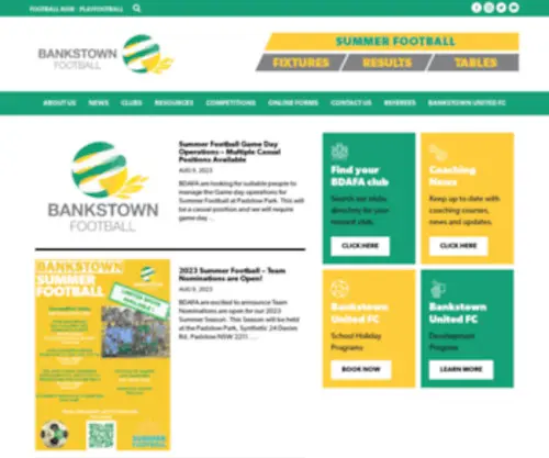 Bdafa.com.au(Bankstown District Amateur Football Association) Screenshot