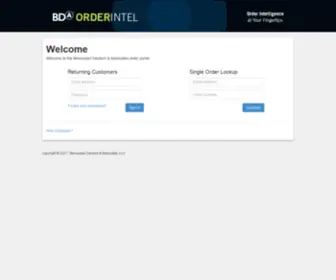 Bdaorderintel.com(BDA Client Order Portal) Screenshot