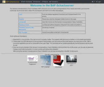 BDF-Schachserver.de(Willkommensseite) Screenshot