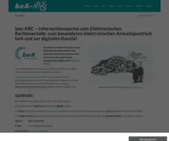 Bea-ABC.de(Portal zum besonderen elektronischen Anwaltspostfach beA und zur digitalen Kanzlei) Screenshot