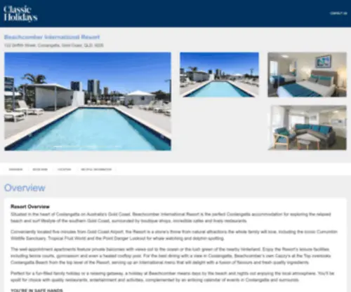 Beachcomberinternationalresort.com.au(Classic Holidays Resorts) Screenshot