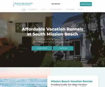 Beachnbayside.com(San Diego Beach Rentals with Beach and Bayside Vacations) Screenshot