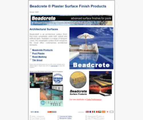 Beadcrete.com(Beadcrete pool plaster pebble pool finish and pool renovations) Screenshot