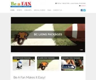 Beafan.com(Sports and Concert Ticket Packages) Screenshot