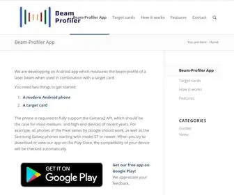 Beam-Profiler.com(The smart way to measure laser beams) Screenshot