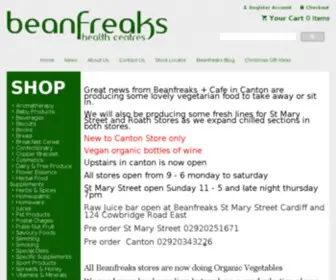 Beanfreaks.com(Buy health foods vitamins cosmetics herbal remedies sports supplements Online) Screenshot