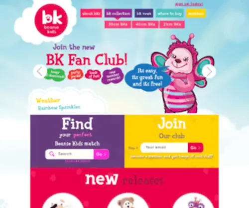 Beaniekids.com(Beanie Kids) Screenshot