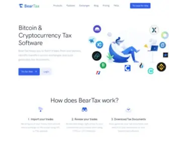 Bear.tax(Cryptocurrency Tax Software) Screenshot
