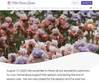 Beardedirisflowers.com(Mid-America Garden) Screenshot