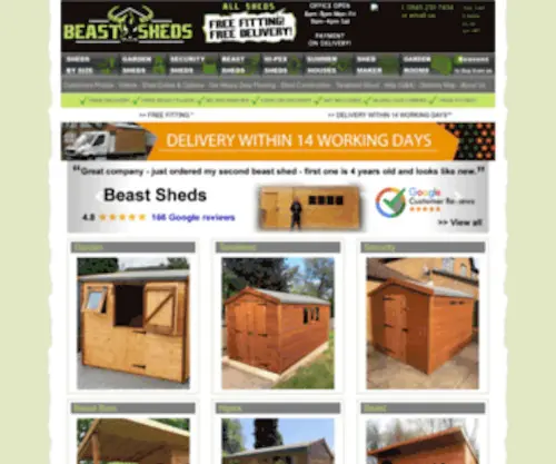 Beastsheds.co.uk(Wooden Garden Sheds) Screenshot