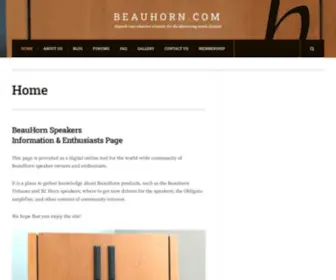 Beauhorn.com(The horn loudspeakers to turn recordings to live music) Screenshot