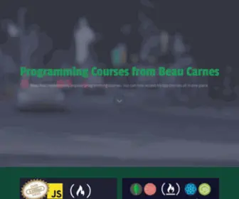 Beauteaches.tech(Courses from Beau Carnes) Screenshot