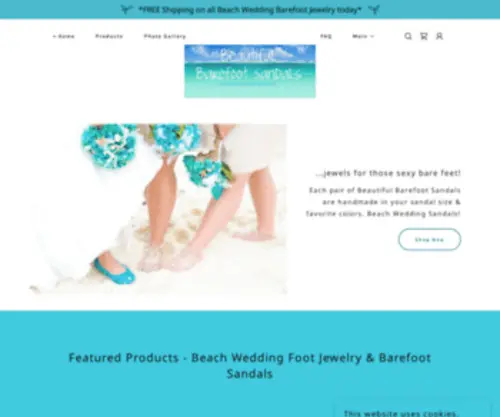 Beautifulbarefootsandals.com(Beach Wedding Foot Jewelry & Barefoot Sandals) Screenshot