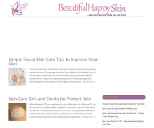 Beautifulhappyskin.com(Skin care tips and tricks you can trust) Screenshot