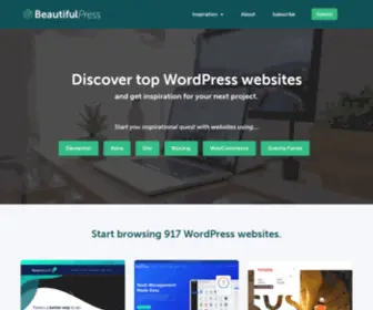 Beautifulpress.net(Discover top WordPress websites designs for inspiration) Screenshot