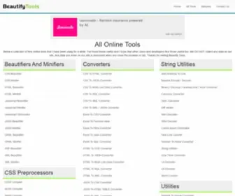 Beautifytools.com(Home of online tools and utilities) Screenshot
