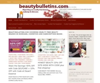 Beautybulletins.com(Discover cruelty free beauty) Screenshot