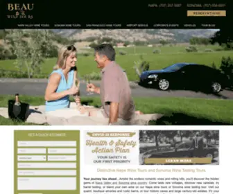 Beauwinetours.com(Napa Wine Tours & Sonoma Wine Tasting Tour Packages) Screenshot