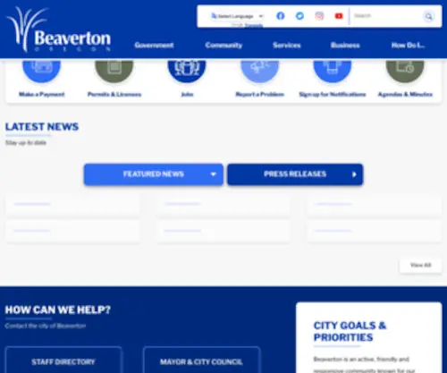 Beavertonoregon.gov(Beaverton, OR) Screenshot