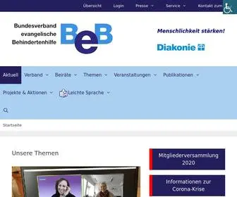 Beb-EV.de(Bundesverband evangelische Behindertenhilfe e.V. – Menschlichkeit stärken) Screenshot
