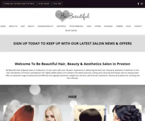 Bebeautifulpreston.com(Best hair & beauty at Be Beautiful Hair Salon & Spa) Screenshot