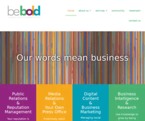 Beboldpr.com(Be Bold Media) Screenshot