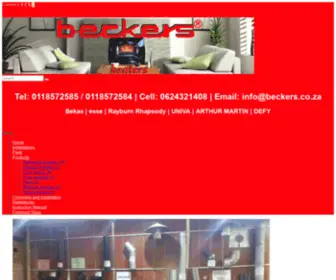 Beckers.co.za(Beckers Heaters) Screenshot