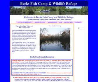 Beckslakefishcamp.com(Becks Lake Fish Camp and Wildlife Refuge) Screenshot