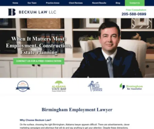 Beckumlaw.com(Free Consultation) Screenshot