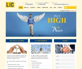 Becomealicagent.com(Call LIC @to become LIC Agent/Advisor in Bangalore) Screenshot