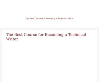 Becometechnicalwriter.com(Become a Technical Writer) Screenshot