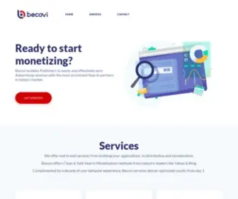 Becovi.com(Innovative Monetization for Publishers) Screenshot